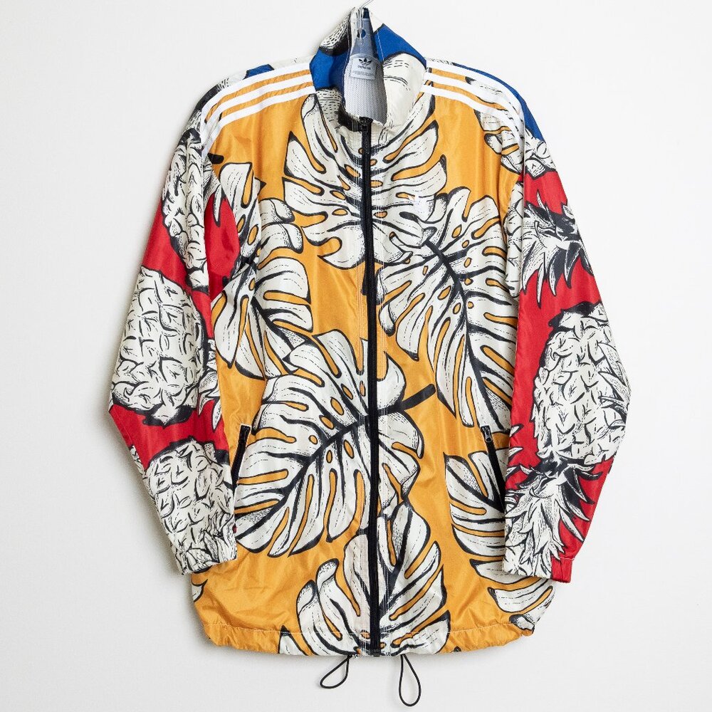 Adidas x Farm Rio Windbreaker Jacket Tropical Print Monstera Pineapple - Picture 3 of 16